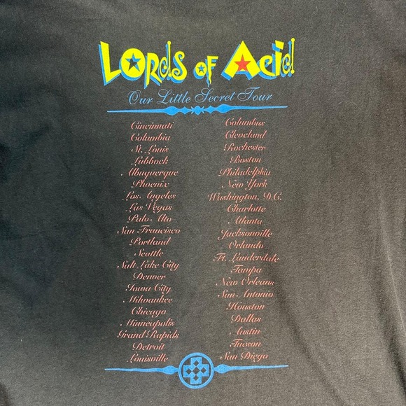 Rare Vintage 90s Lords of Acid Our Little Secret Tour Shirt Delta Pro Weight XL - Picture 12 of 16